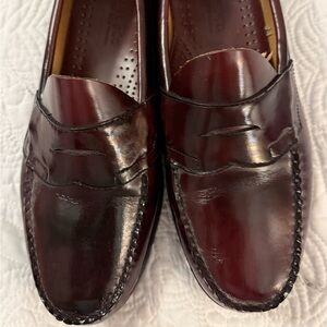 Brown Leather Slip-On Loafers with Penny Design